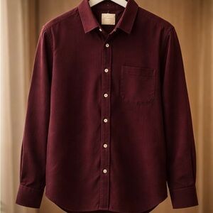 JACHS Girlfriend Women's Burgundy Button Down Shirt
